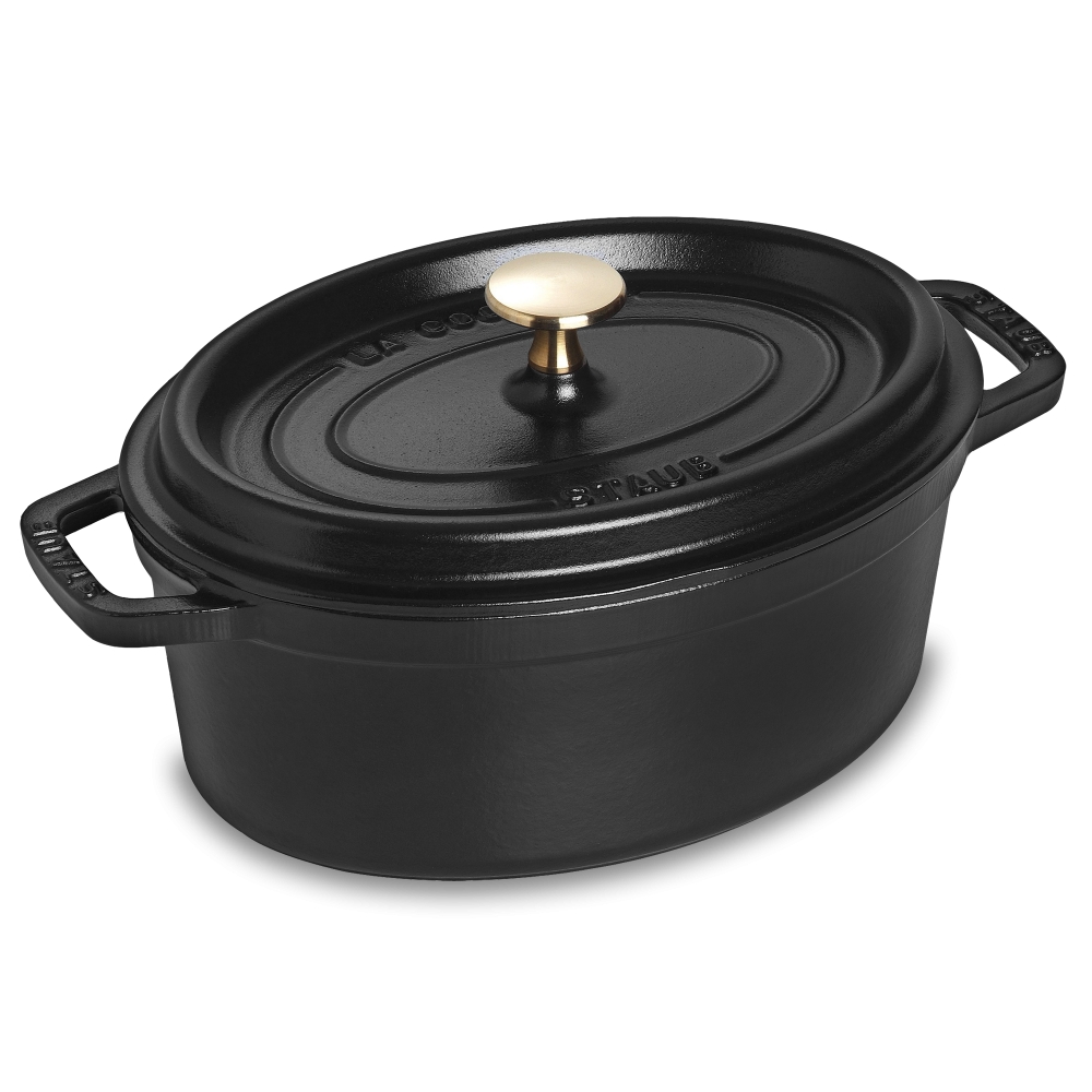 Staub Кокот овальный 27 см, черный | https://grandposuda.com.ua