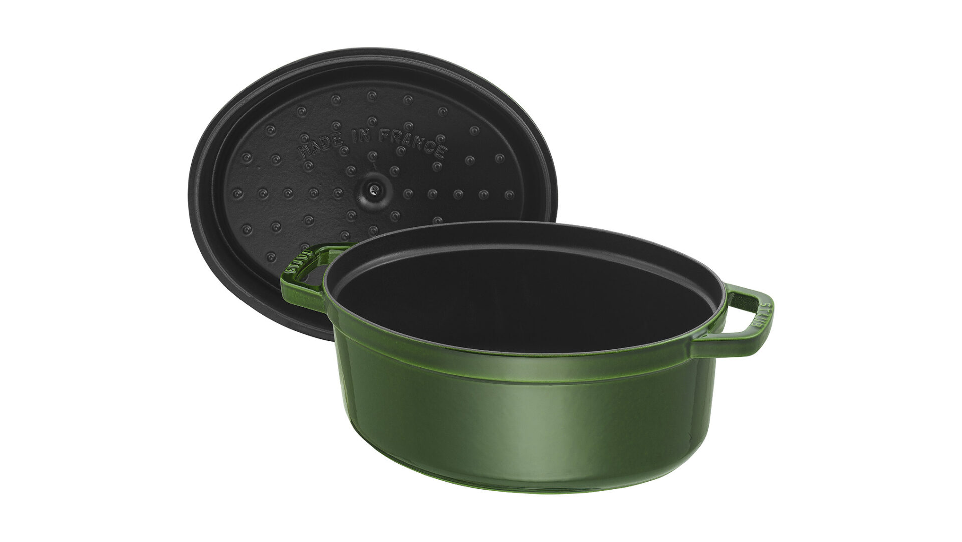 Staub Кокот овальный 27 см, зеленый базилик | https://grandposuda.com.ua