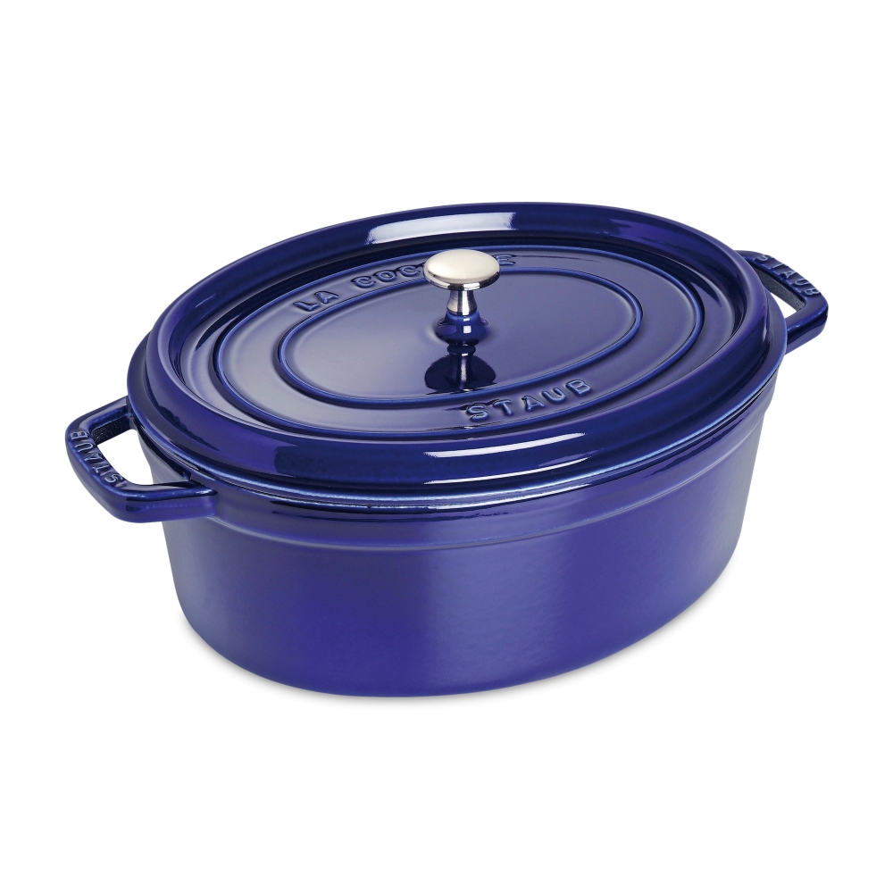 Staub Кокот овальный 27 см, темно-синий | https://grandposuda.com.ua