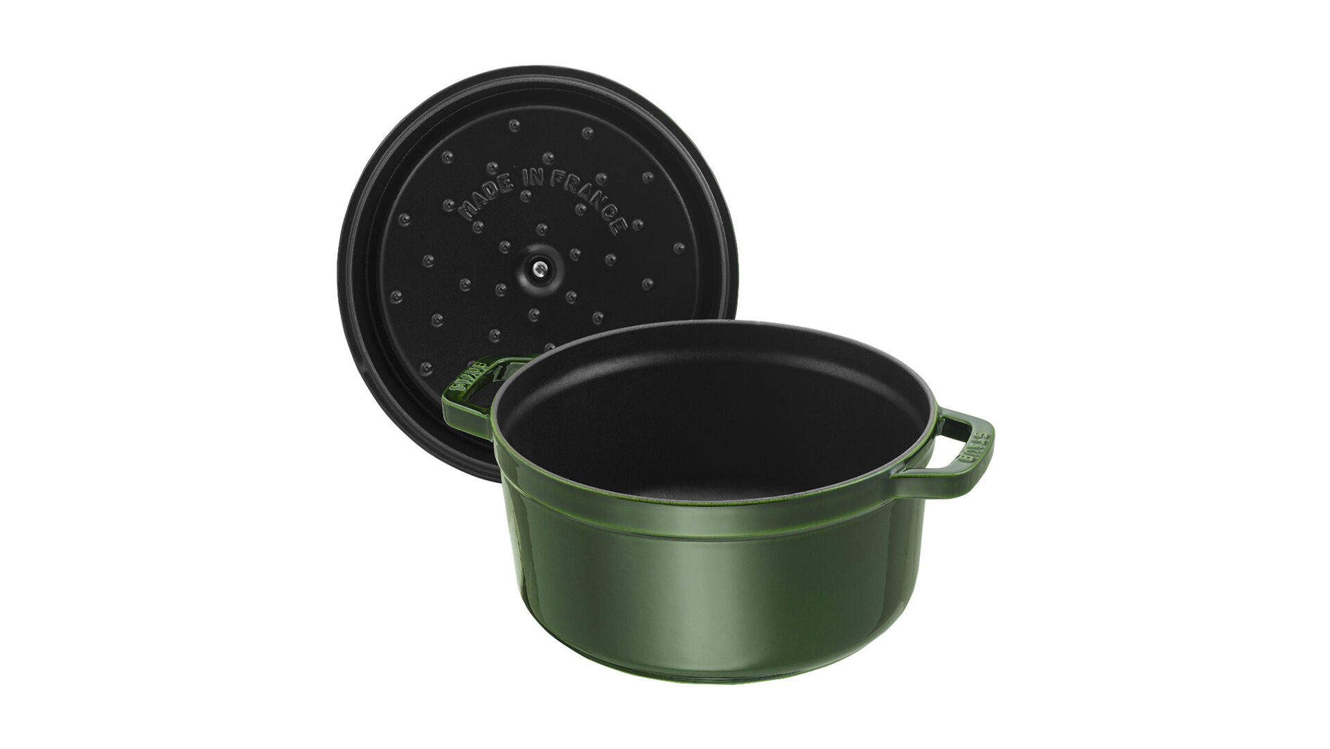 Staub Кокот круглый 28 см, зеленый базилик | https://grandposuda.com.ua