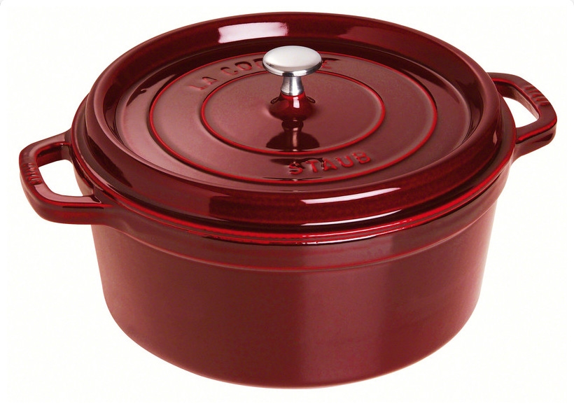 Staub Кокот круглый 28 см, гранатовый | https://grandposuda.com.ua