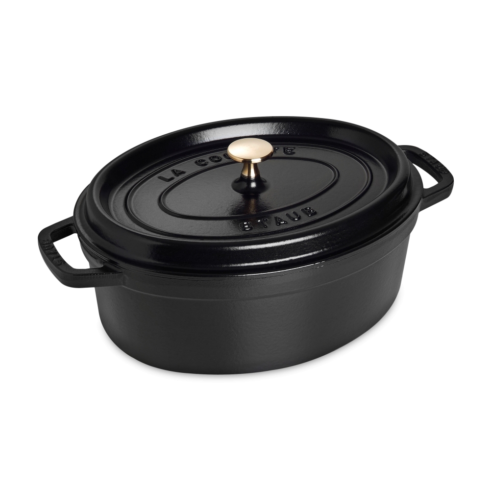 Staub Кокот овальный 29 см, черный | https://grandposuda.com.ua