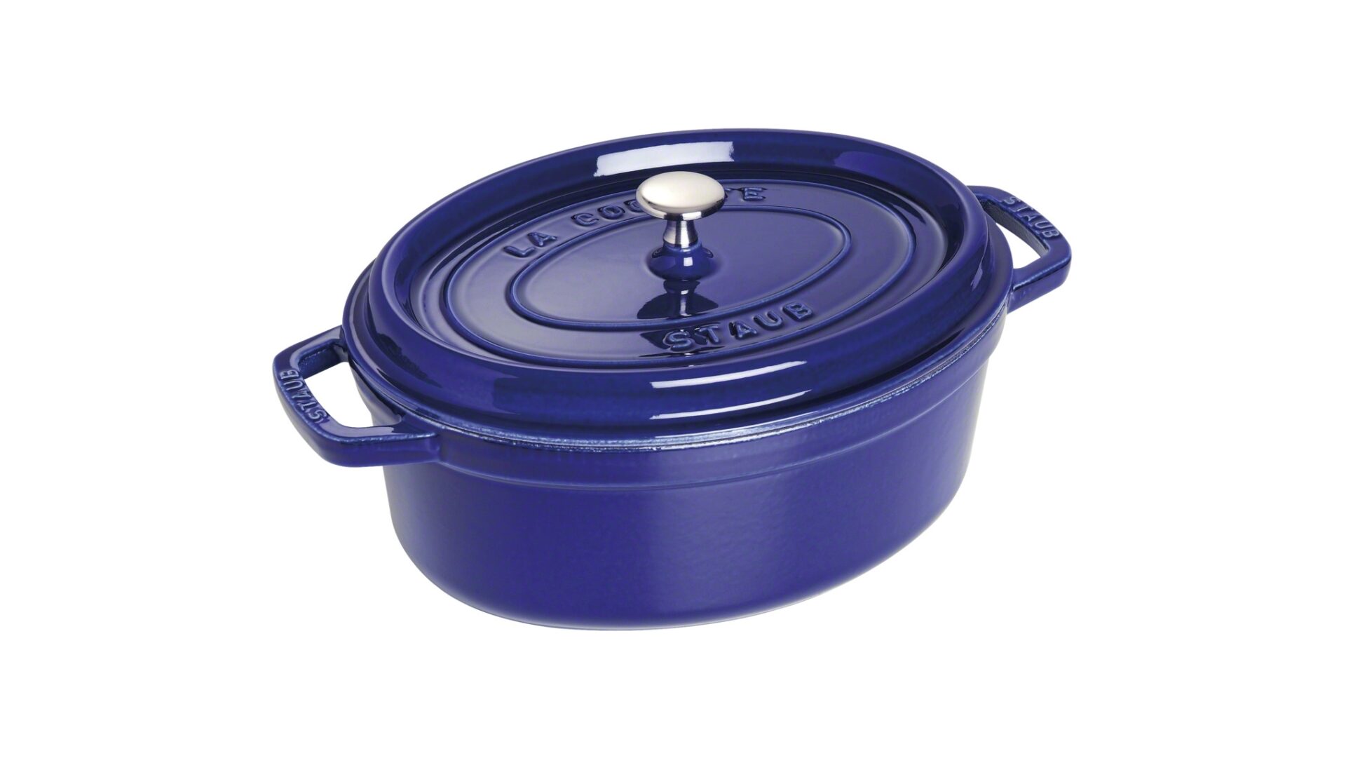 Staub Кокот овальный 29 см, темно-синий | https://grandposuda.com.ua
