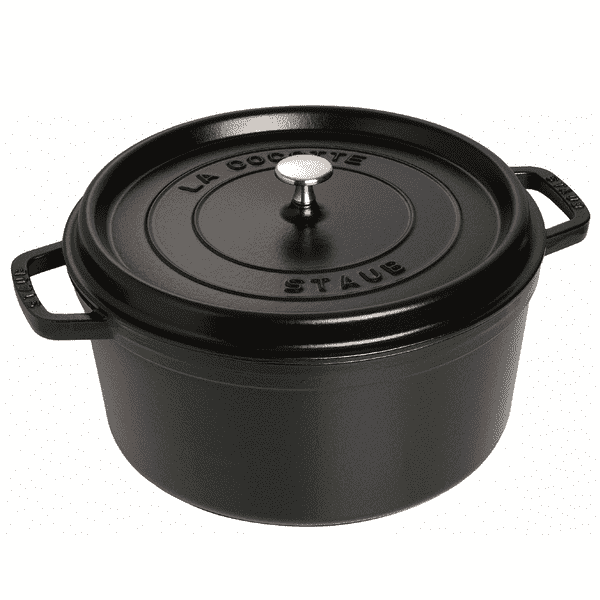 Staub Кокот круглый 30 см, черный | https://grandposuda.com.ua