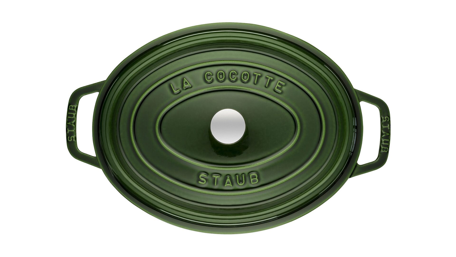 Staub Кокот овальний 31 см, зелений базилік | https://grandposuda.com.ua