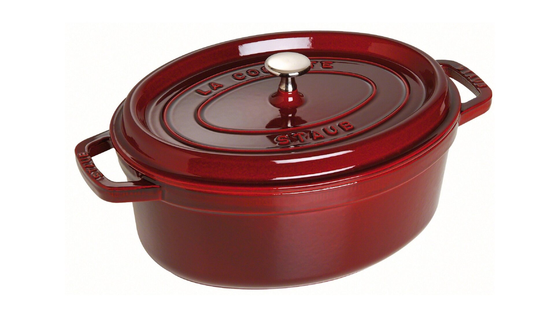 Staub Кокот овальный 31 см, вишневый | https://grandposuda.com.ua