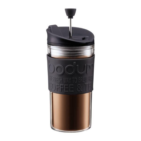 Bodum Термокружка чорна, Travel Press 0,35 л | https://grandposuda.com.ua