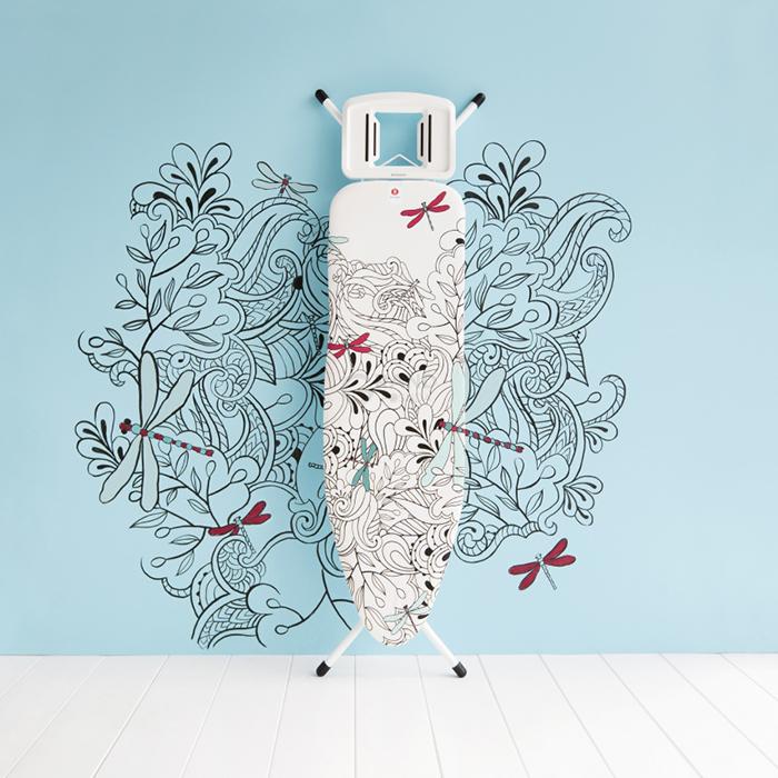 Brabantia Дошка зі стаціонарної підставкою для парової праски 124 x 38 см (B) Dragonfly | https://grandposuda.com.ua