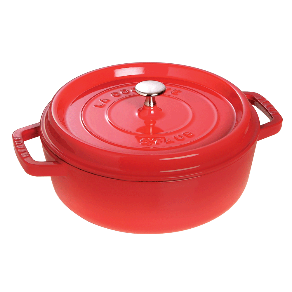 Staub Кастрюля / жаровня 26 см с крышкой Cherry | https://grandposuda.com.ua