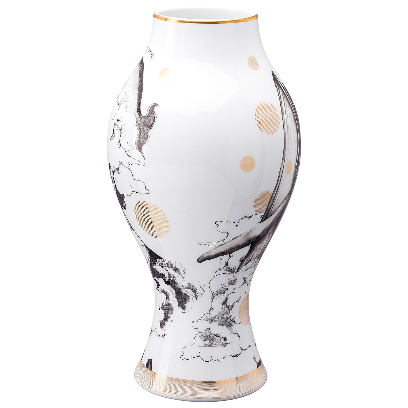 Rosenthal Ваза 40 см черно-белая Cilla Marea | https://grandposuda.com.ua