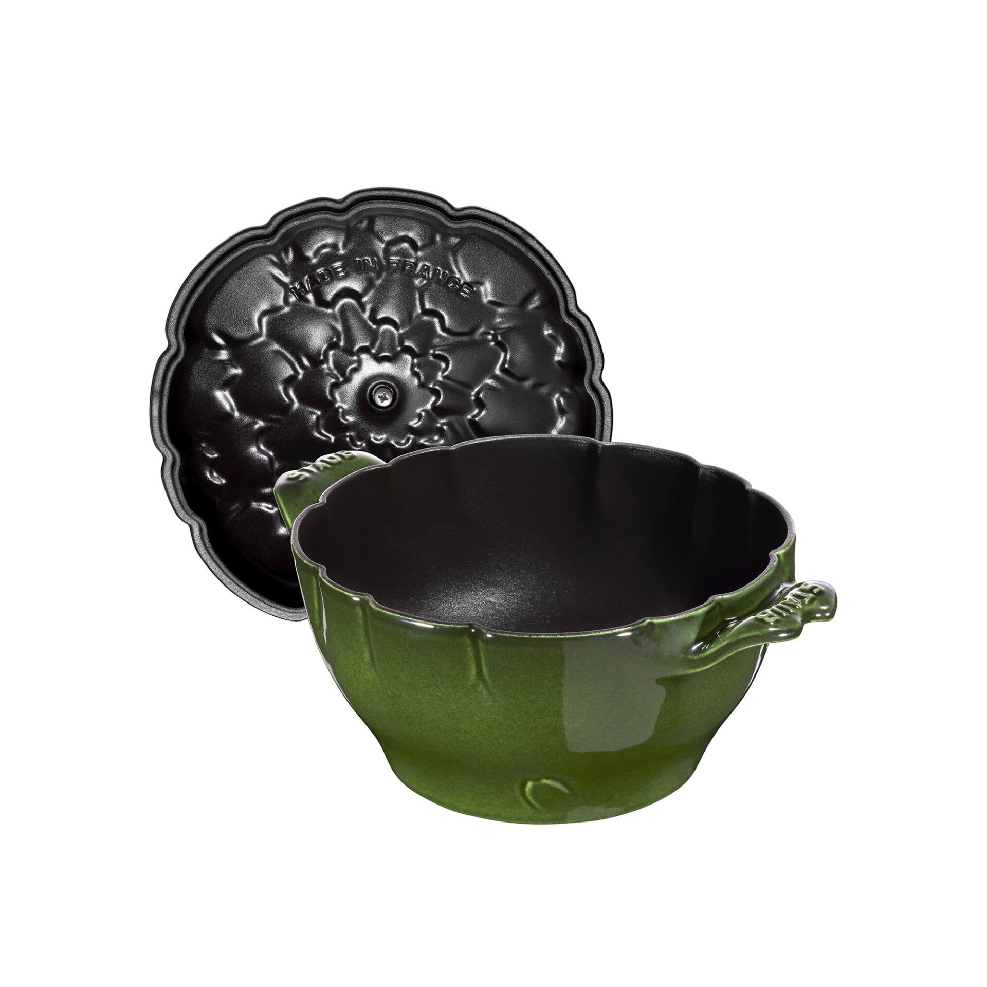 Staub Кокот Артишок 22 см, зелений | https://grandposuda.com.ua