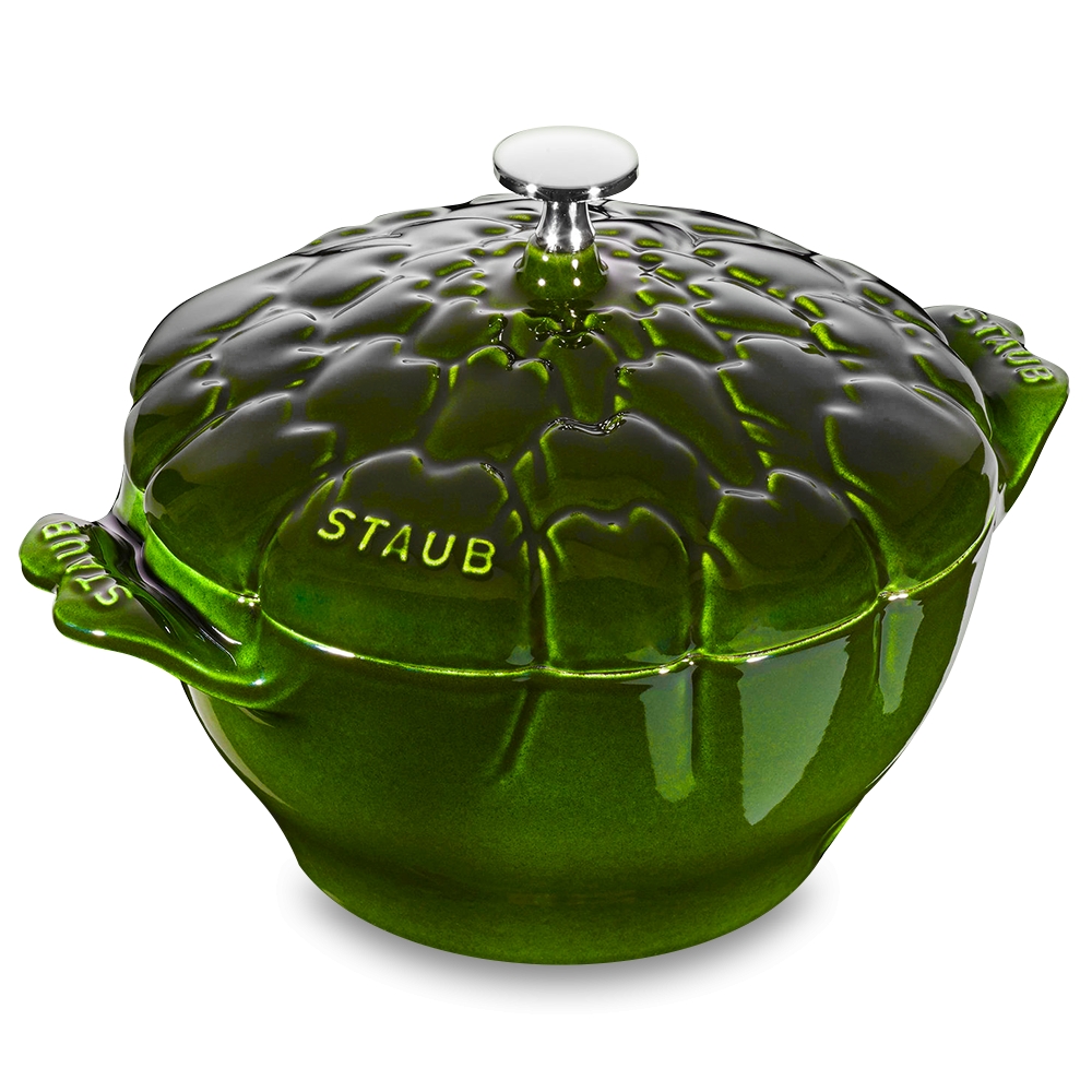 Staub Кокот Артишок 22 см, зелений | https://grandposuda.com.ua