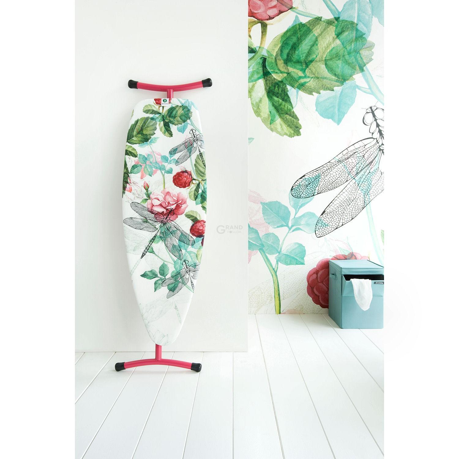 Brabantia Доска c силиконовой подставкой для утюга 135 x 45 cm (D) Raspberry | https://grandposuda.com.ua