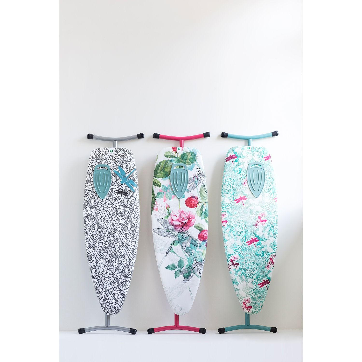 Brabantia Доска c силиконовой подставкой для утюга 135 x 45 cm (D) Raspberry | https://grandposuda.com.ua