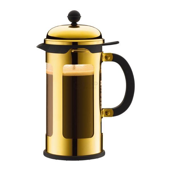 Bodum Френч-прес з ручкою, золотий, 1 л, Chambord | https://grandposuda.com.ua