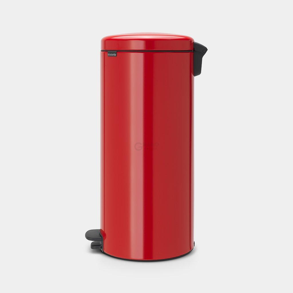 Brabantia Сміттєвий бак з педаллю 30 л безшумний червоний NewIcon | https://grandposuda.com.ua