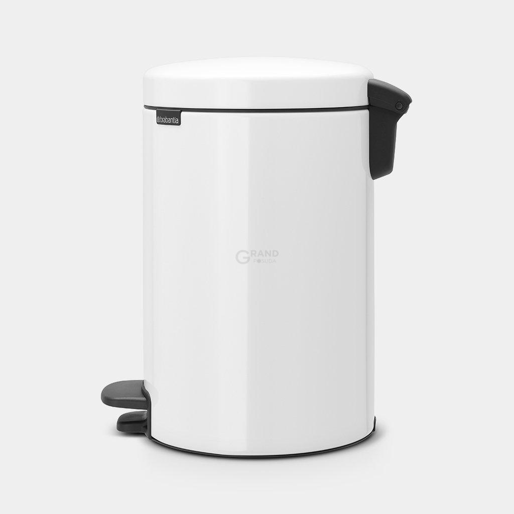 Brabantia Сміттєвий бак з педаллю 12 л безшумний білий NewIcon | https://grandposuda.com.ua
