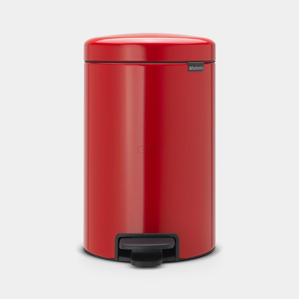 Brabantia Сміттєвий бак з педаллю 12 л безшумний червоний NewIcon | https://grandposuda.com.ua