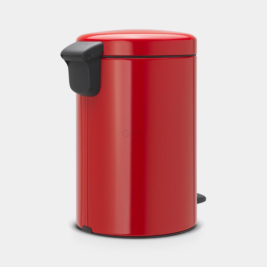 Brabantia Сміттєвий бак з педаллю 12 л безшумний червоний NewIcon | https://grandposuda.com.ua