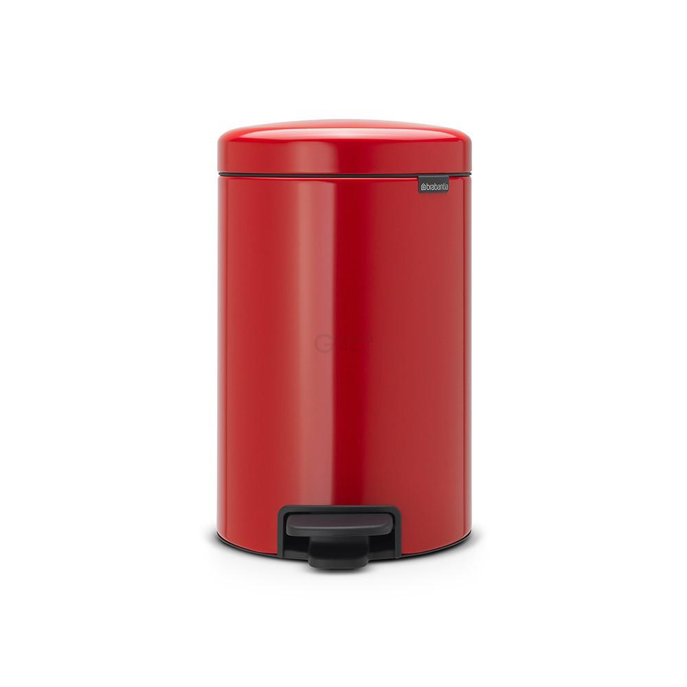 Brabantia Сміттєвий бак з педаллю 12 л безшумний червоний NewIcon | https://grandposuda.com.ua
