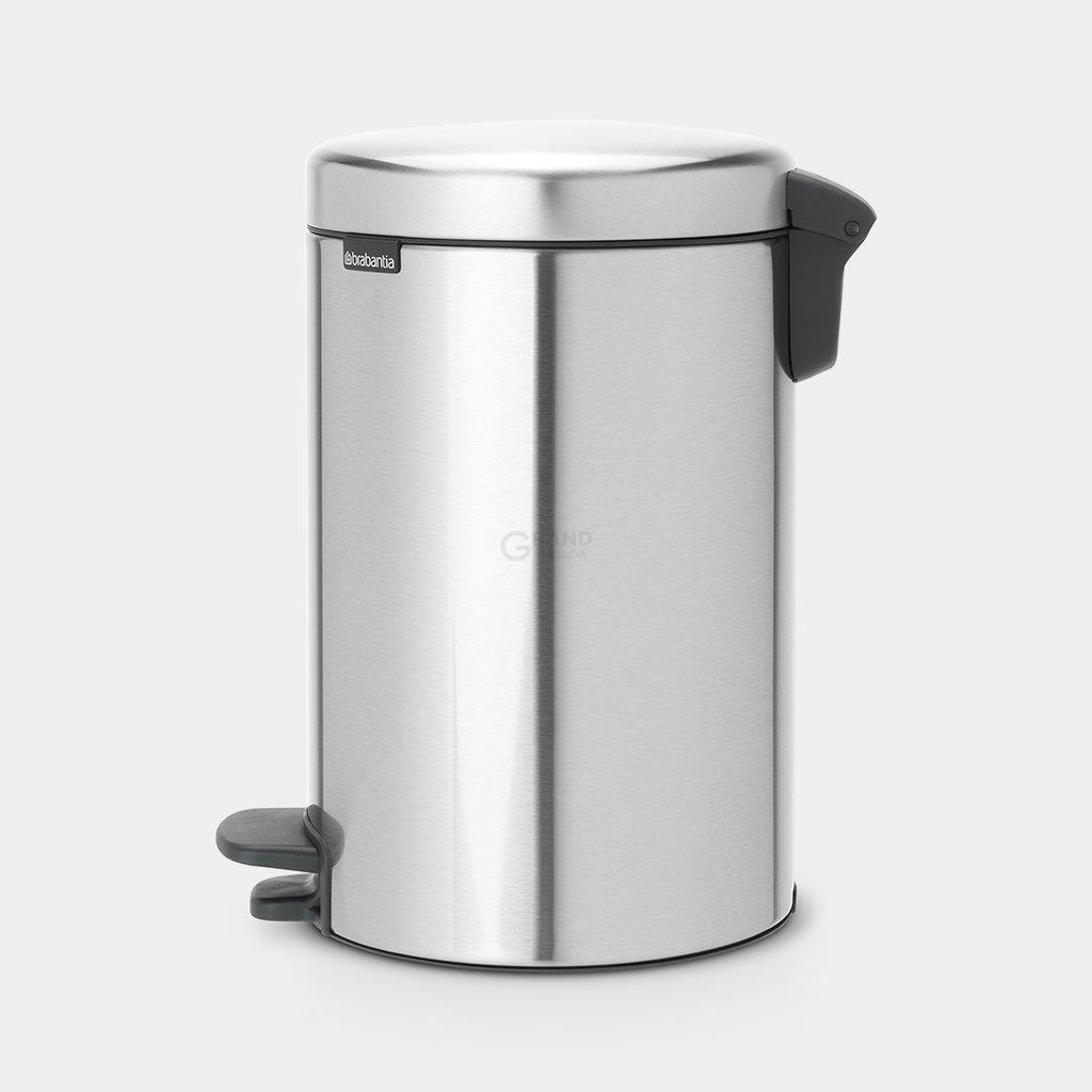 Brabantia Сміттєвий бак з педаллю 12 л безшумний сталевий матовий з захистом від відбитків пальців NewIcon | https://grandposuda.com.ua