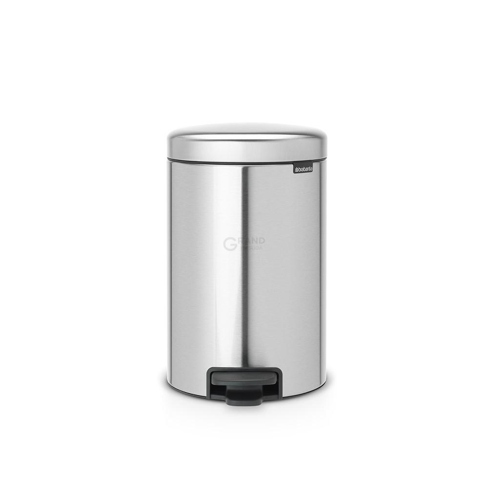 Brabantia Сміттєвий бак з педаллю 12 л безшумний сталевий матовий з захистом від відбитків пальців NewIcon | https://grandposuda.com.ua