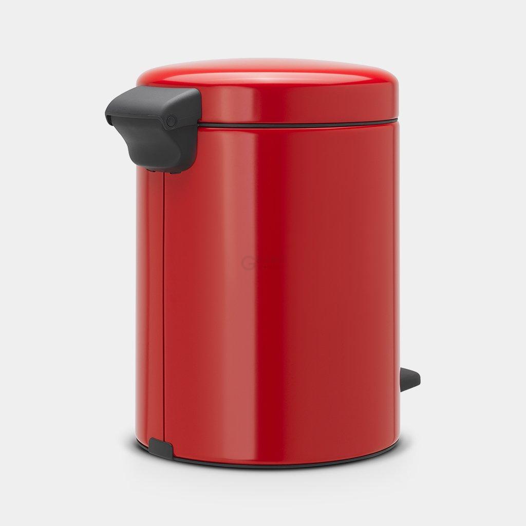 Brabantia Мусорный бак с педалью 5л бесшумный красный NewIcon | https://grandposuda.com.ua