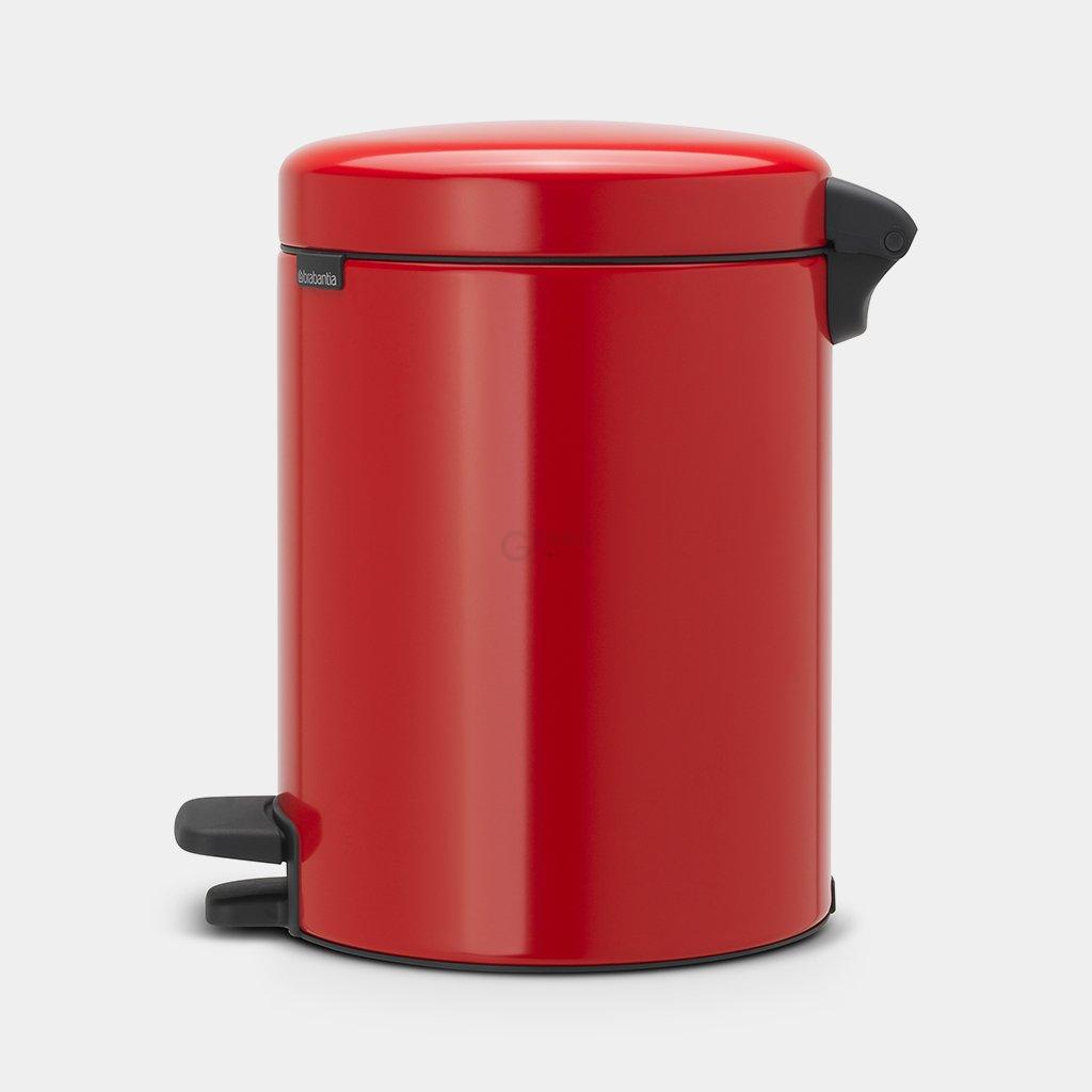 Brabantia Мусорный бак с педалью 5л бесшумный красный NewIcon | https://grandposuda.com.ua
