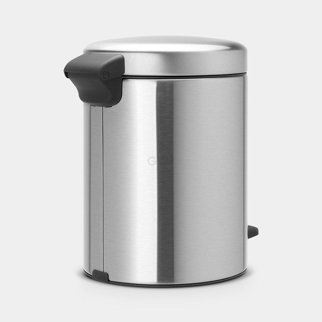 Brabantia Сміттєвий бак з педаллю 5 л безшумний сталевий матовий з захистом від відбитків пальців NewIcon | https://grandposuda.com.ua