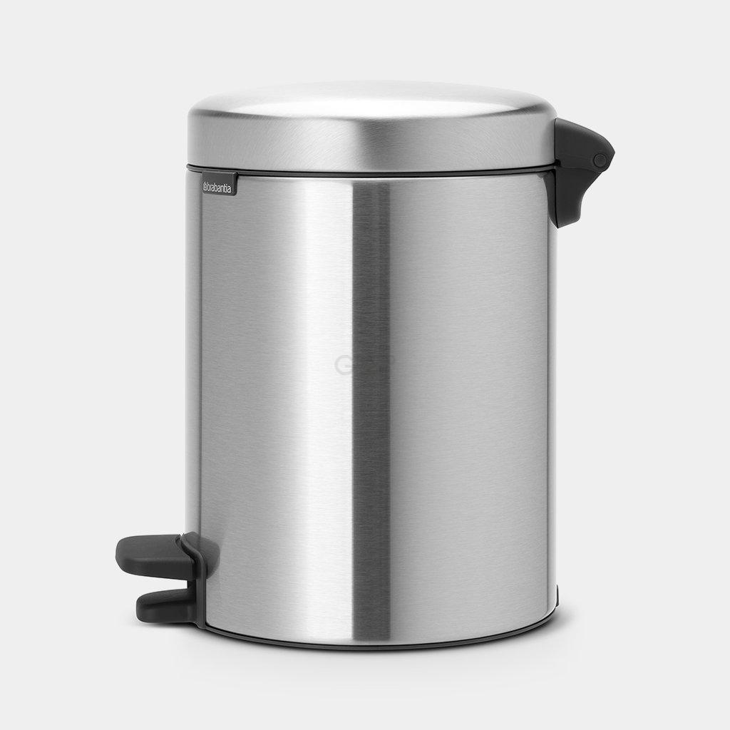 Brabantia Сміттєвий бак з педаллю 5 л безшумний сталевий матовий з захистом від відбитків пальців NewIcon | https://grandposuda.com.ua