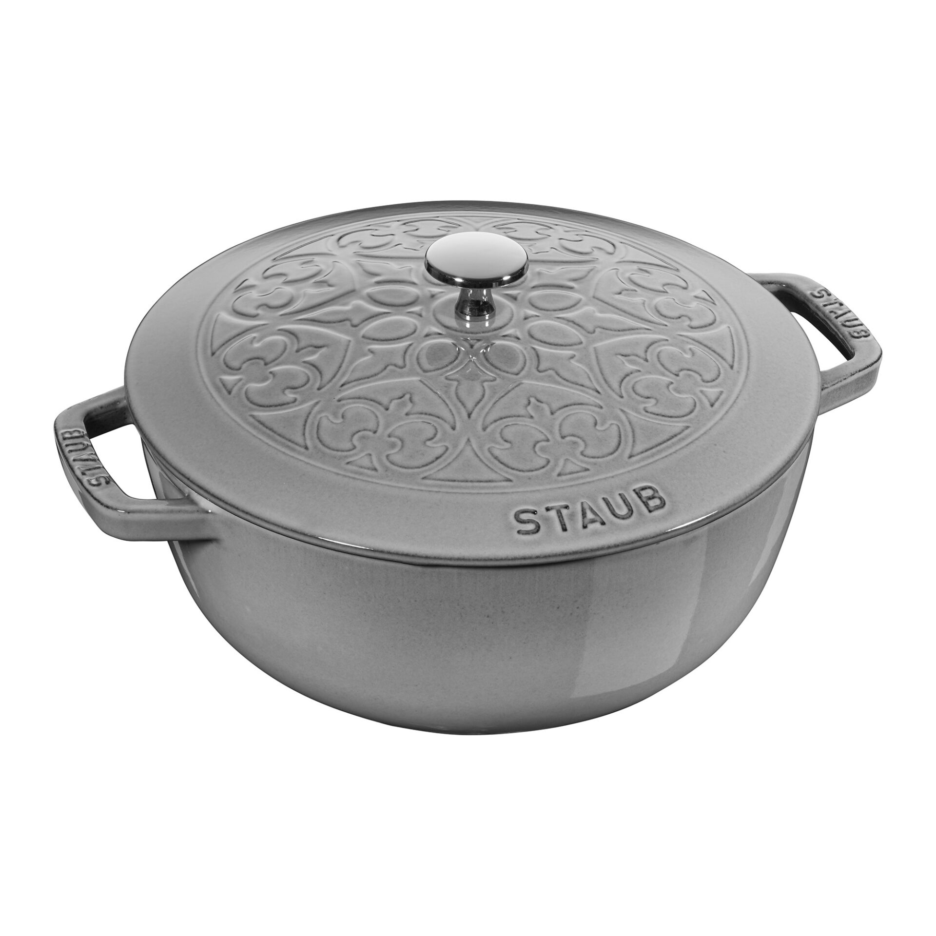 Staub Кокот Лілія 26 см, сірий графіт | https://grandposuda.com.ua