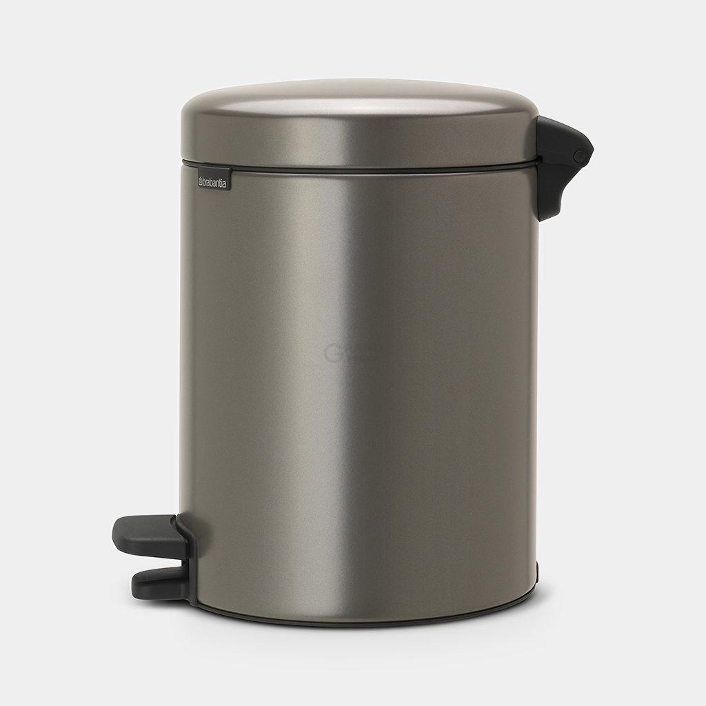 Brabantia Сміттєвий бак з педаллю 5 л безшумний платиновий NewIcon | https://grandposuda.com.ua