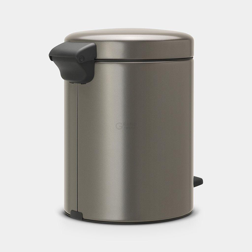 Brabantia Сміттєвий бак з педаллю 5 л безшумний платиновий NewIcon | https://grandposuda.com.ua