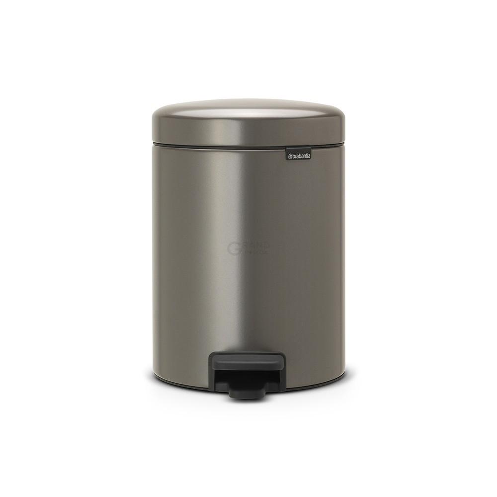 Brabantia Сміттєвий бак з педаллю 5 л безшумний платиновий NewIcon | https://grandposuda.com.ua