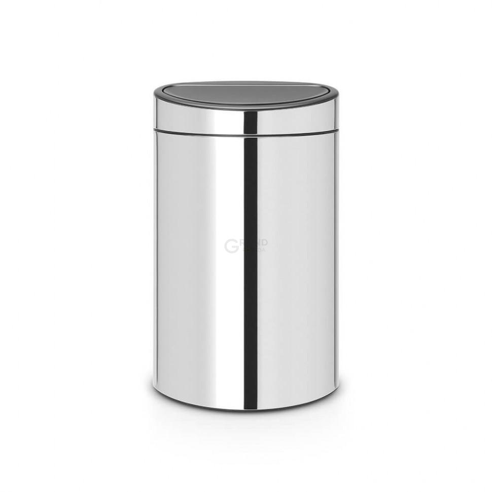 Brabantia Сміттєвий бак 40 л глянцева сталь Touch Bin | https://grandposuda.com.ua