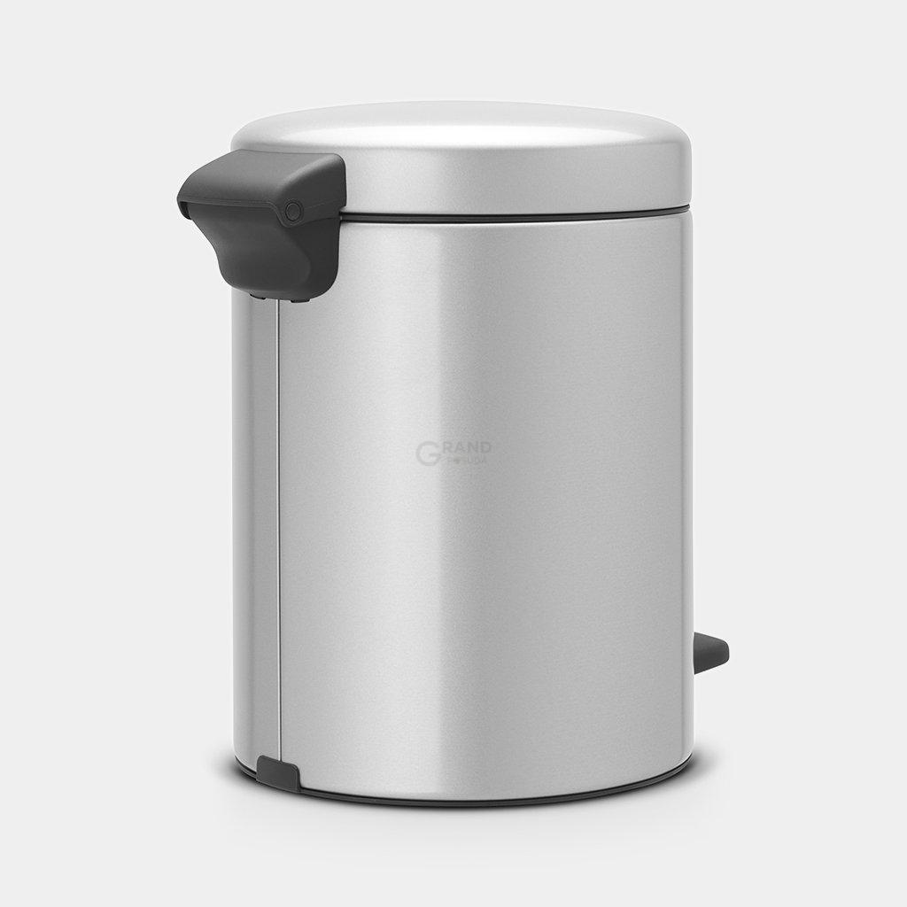 Brabantia Сміттєвий бак з педаллю 5 л безшумний сірий металік NewIcon | https://grandposuda.com.ua