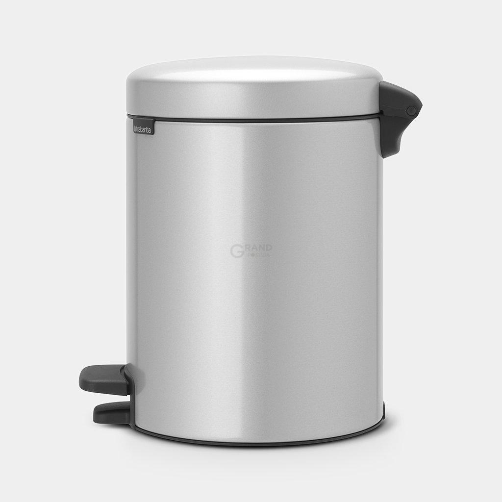 Brabantia Сміттєвий бак з педаллю 5 л безшумний сірий металік NewIcon | https://grandposuda.com.ua