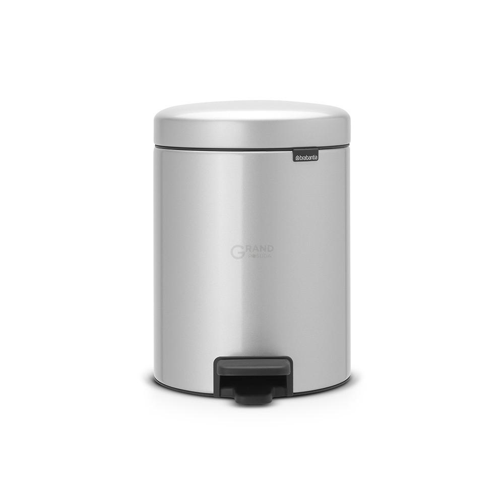Brabantia Сміттєвий бак з педаллю 5 л безшумний сірий металік NewIcon | https://grandposuda.com.ua