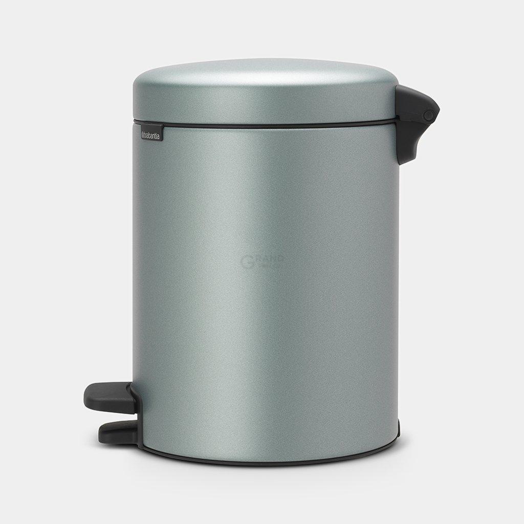 Brabantia Сміттєвий бак з педаллю 5 л безшумний мятний металік NewIcon | https://grandposuda.com.ua