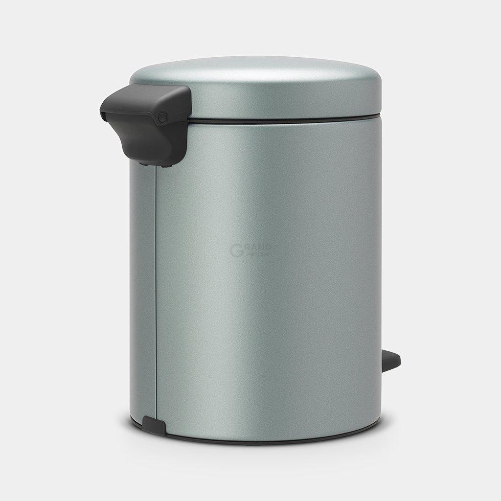 Brabantia Сміттєвий бак з педаллю 5 л безшумний мятний металік NewIcon | https://grandposuda.com.ua