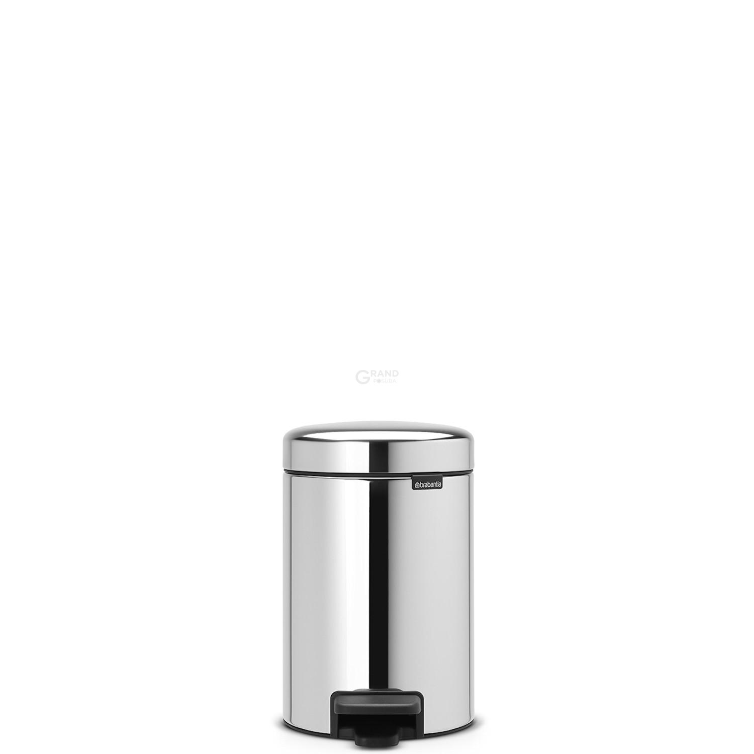 Brabantia Сміттєвий бак з педаллю 3 л безшумний сталевий глянсовий NewIcon | https://grandposuda.com.ua