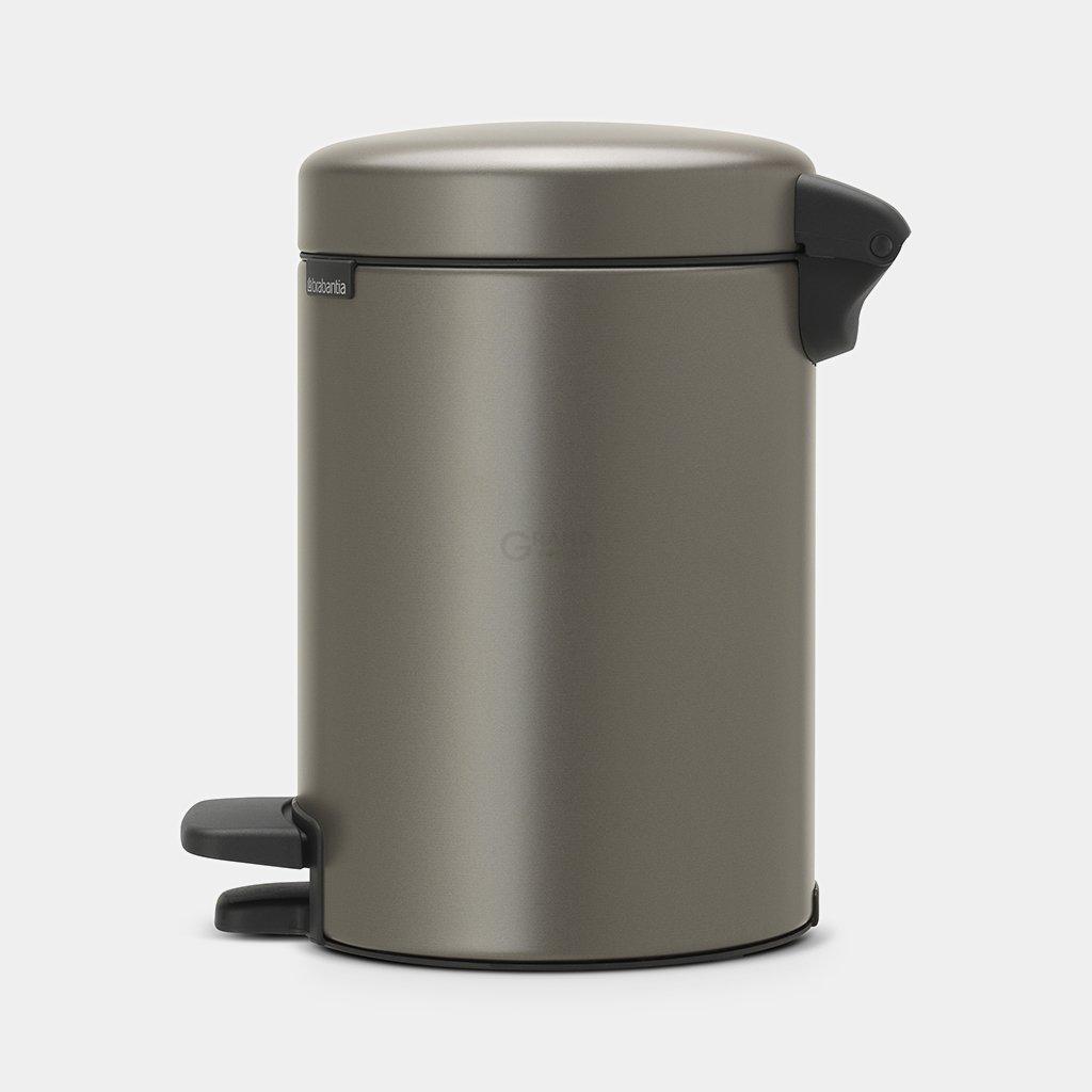 Brabantia Сміттєвий бак з педаллю 3 л безшумний платиновий NewIcon | https://grandposuda.com.ua
