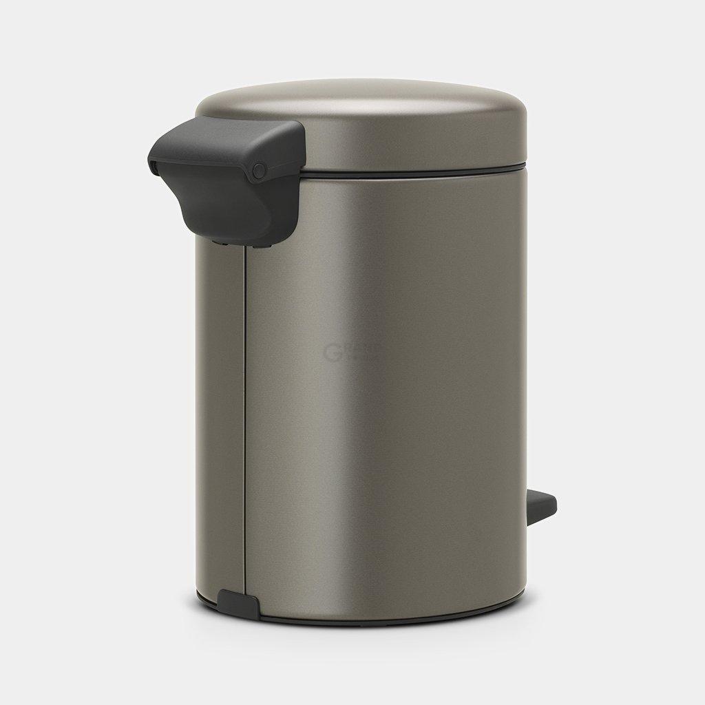 Brabantia Сміттєвий бак з педаллю 3 л безшумний платиновий NewIcon | https://grandposuda.com.ua