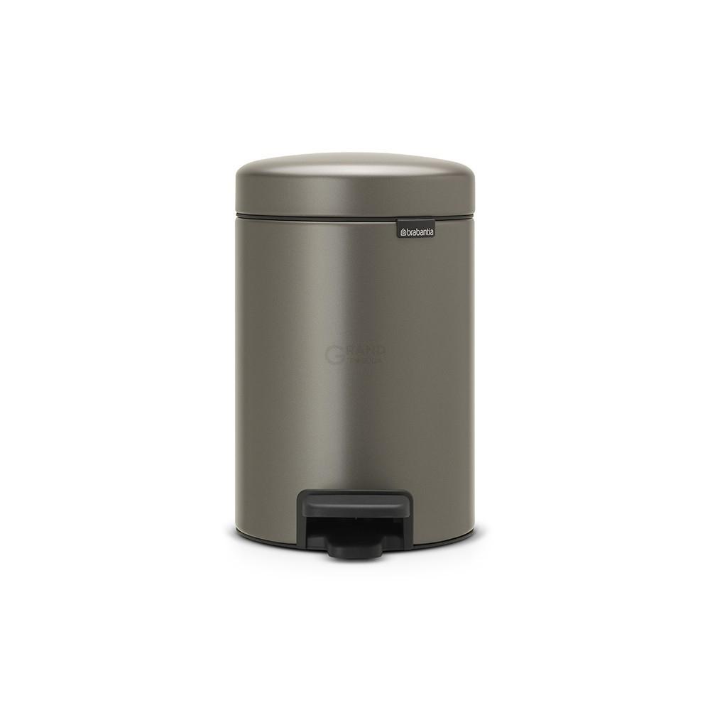 Brabantia Сміттєвий бак з педаллю 3 л безшумний платиновий NewIcon | https://grandposuda.com.ua