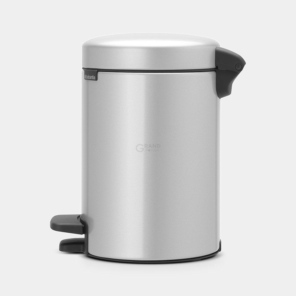 Brabantia Сміттєвий бак з педаллю 3 л безшумний сірий металік NewIcon | https://grandposuda.com.ua