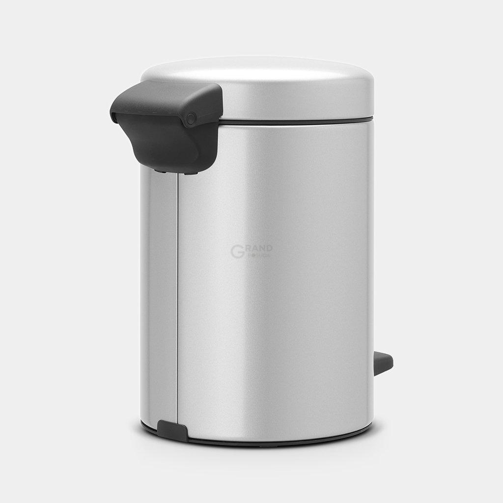 Brabantia Сміттєвий бак з педаллю 3 л безшумний сірий металік NewIcon | https://grandposuda.com.ua