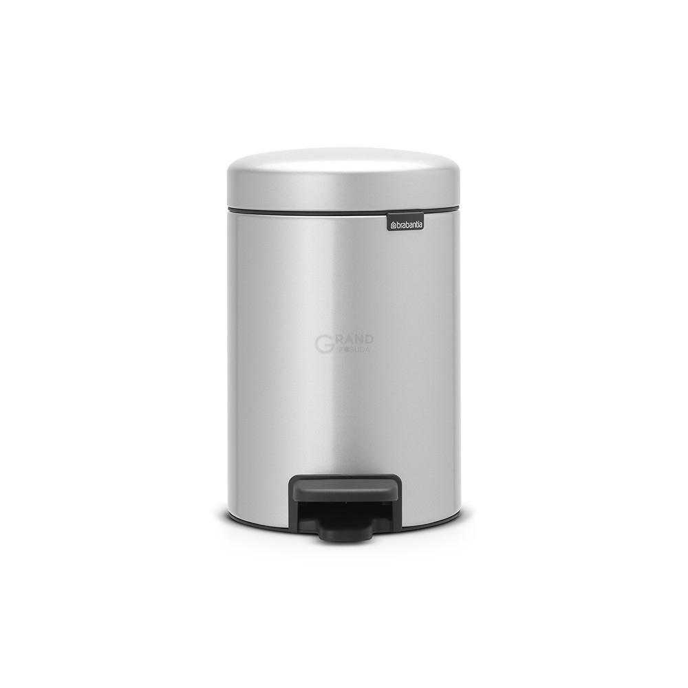 Brabantia Сміттєвий бак з педаллю 3 л безшумний сірий металік NewIcon | https://grandposuda.com.ua