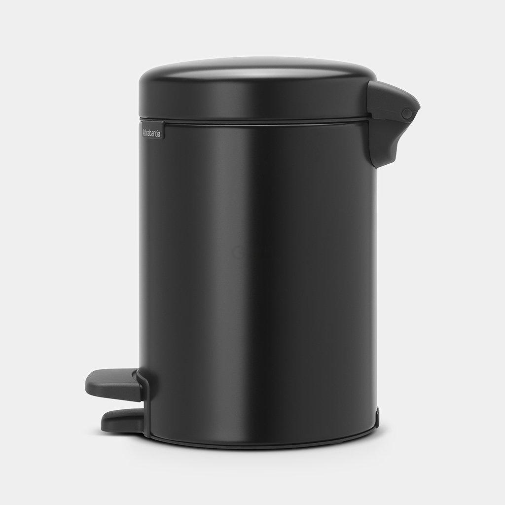 Brabantia Сміттєвий бак з педаллю 3 л безшумний чорний матовий NewIcon | https://grandposuda.com.ua