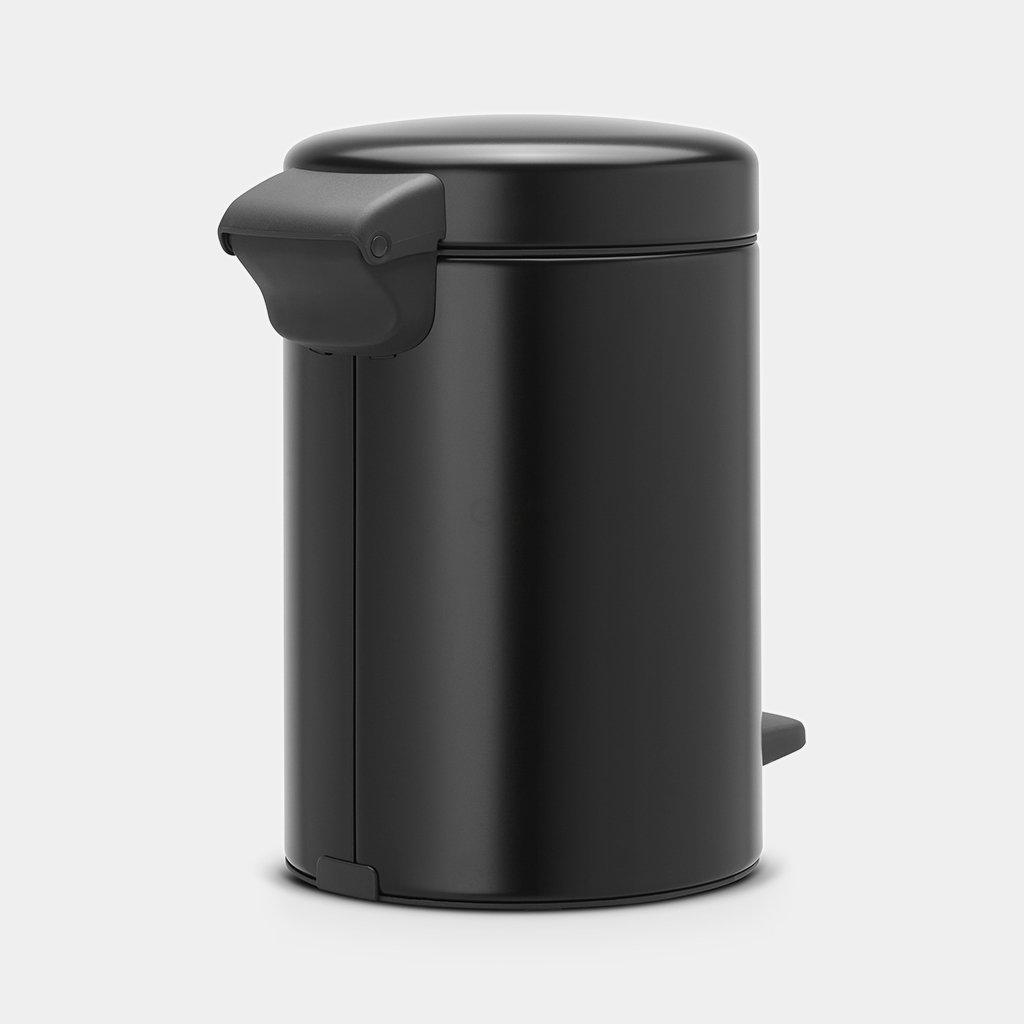 Brabantia Сміттєвий бак з педаллю 3 л безшумний чорний матовий NewIcon | https://grandposuda.com.ua