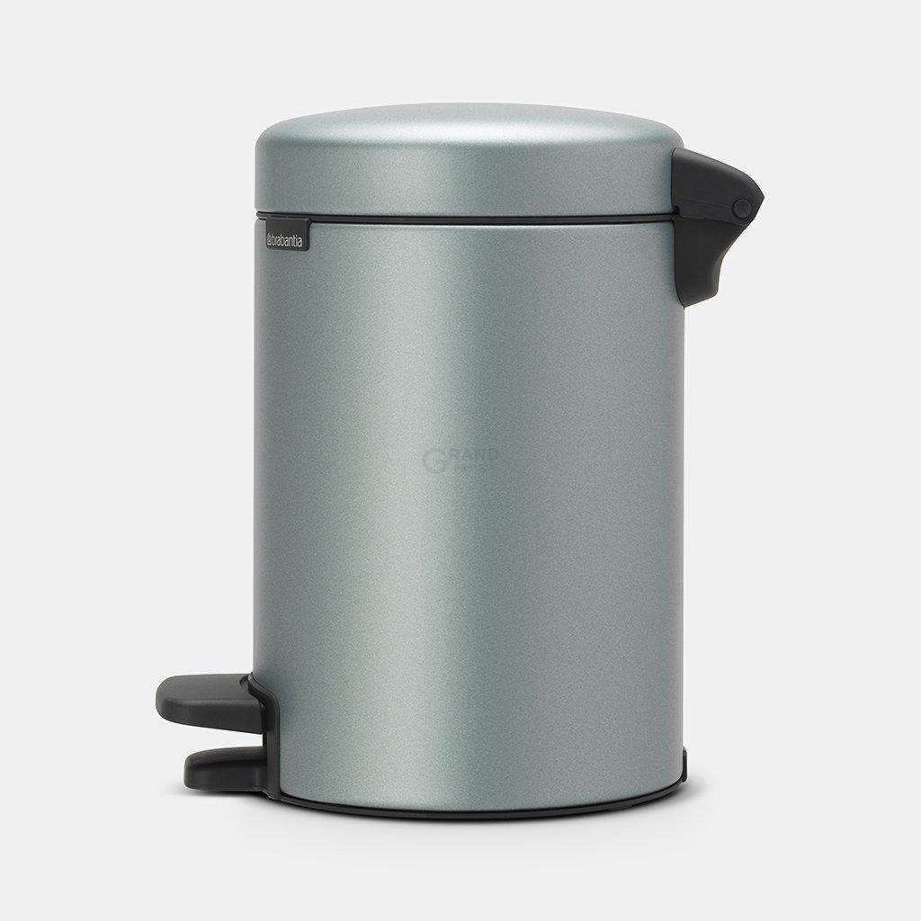 Brabantia Сміттєвий бак з педаллю 3 л безшумний мятний металік NewIcon | https://grandposuda.com.ua